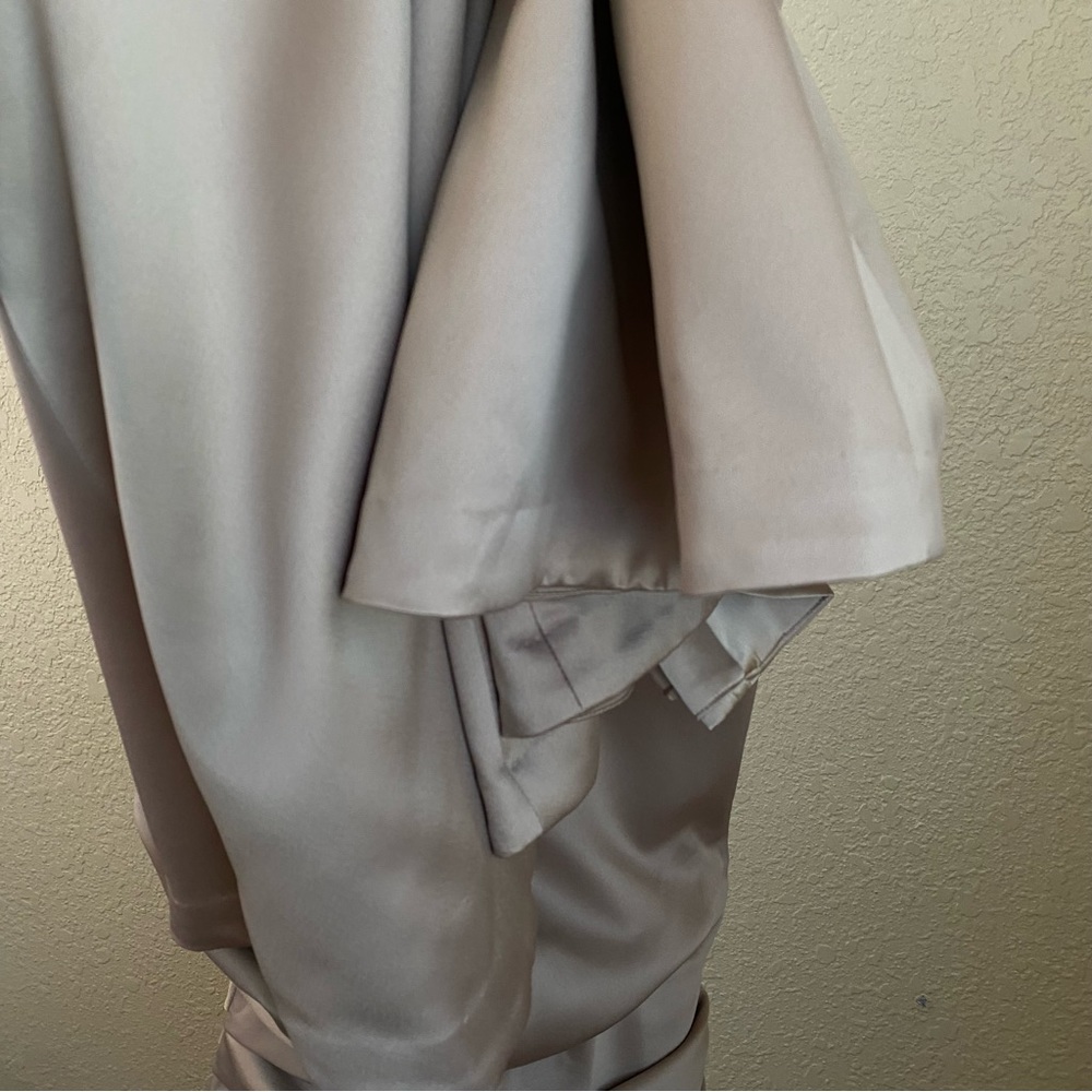 HOUSE OF CB - FLEUR MUSHROOM SATIN STRAPLESS GOWN NWOT mermaid dress size L - Picture 13 of 14
